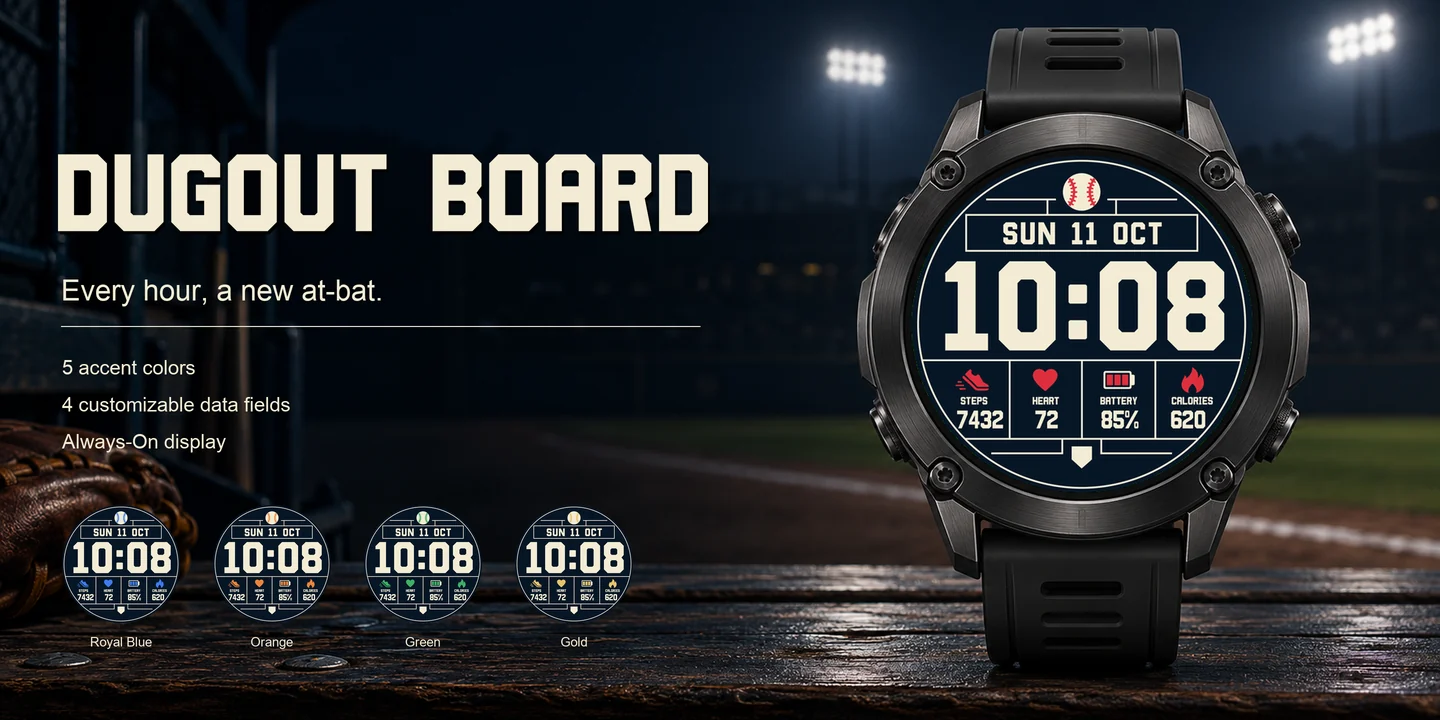 Dugout Board on a watch, on a dugout bench under stadium lights