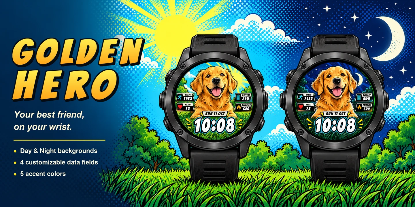Golden Hero em dois relógios: Dia e Noite