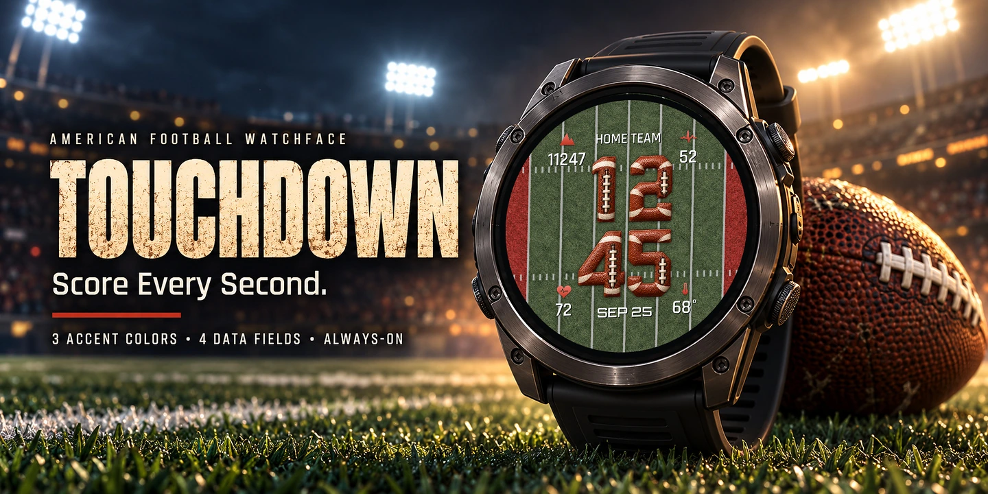 Touchdown sur une montre, stade