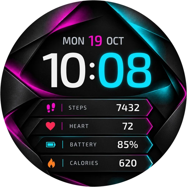 Neon Fold watchface