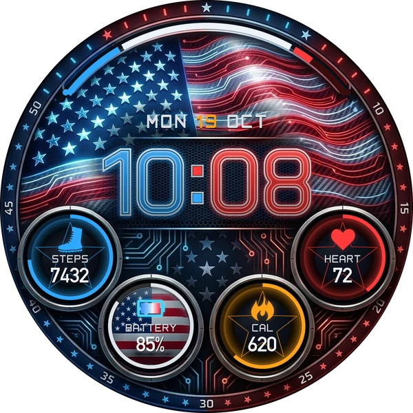 Old Glory Digital watchface