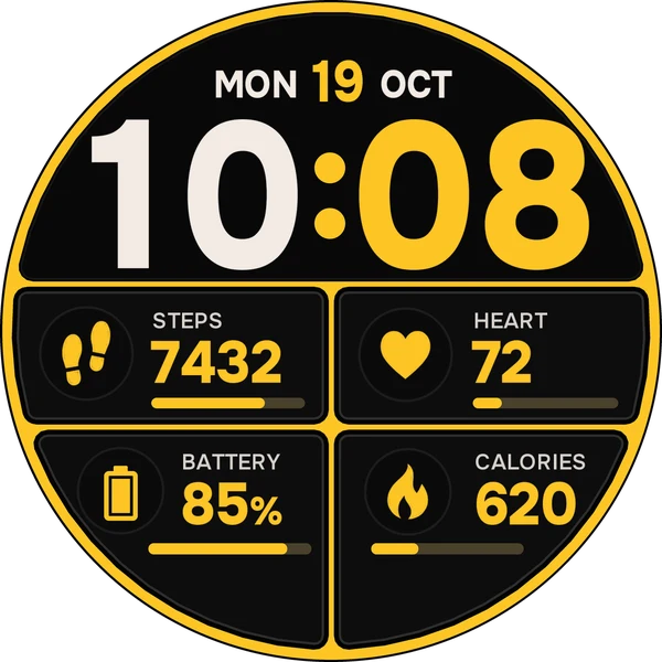 Saffron Grid watchface